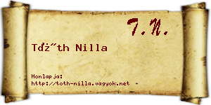 Tóth Nilla névjegykártya